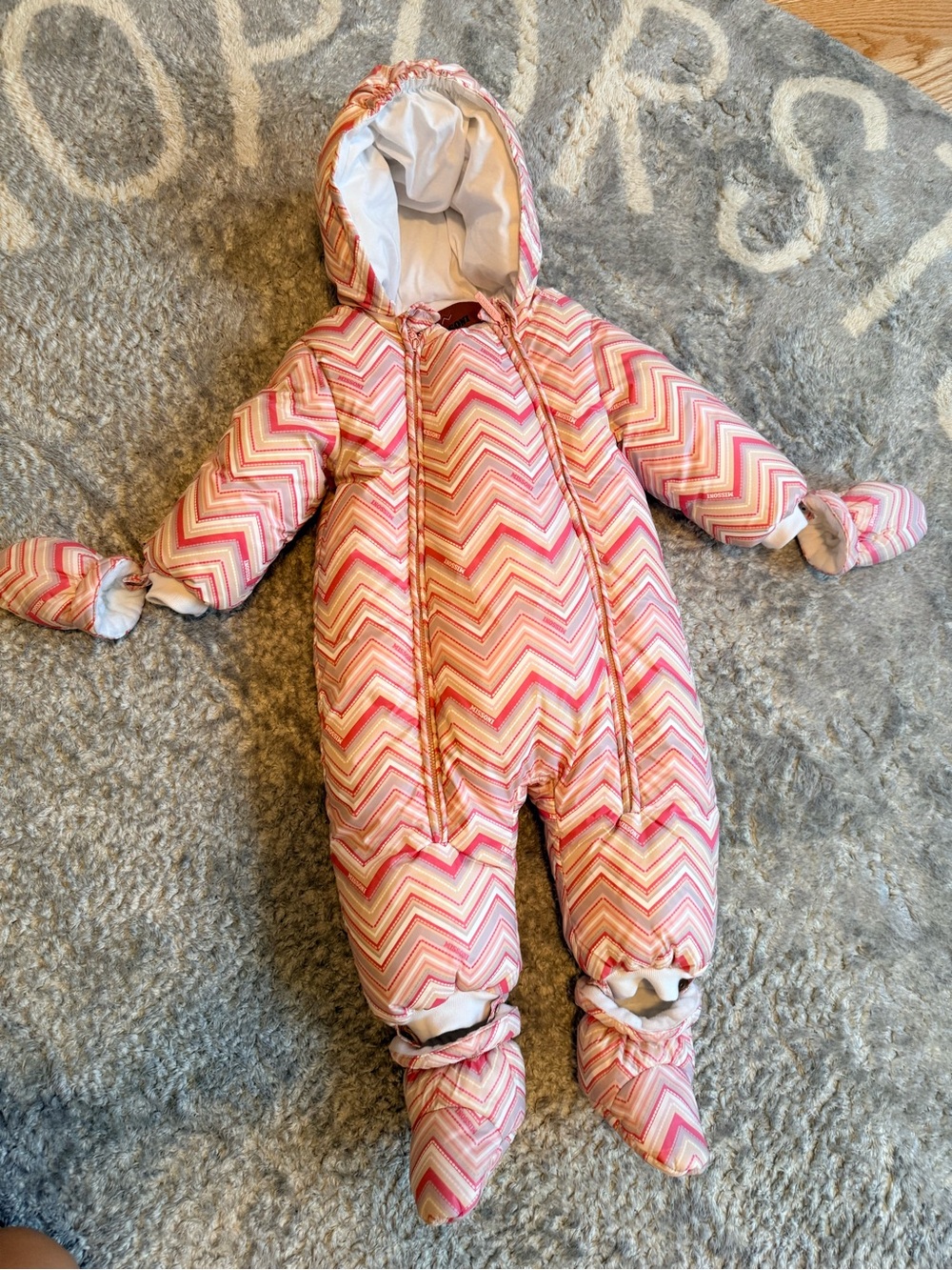 Missoni Pink Chevron Baby Snowsuit